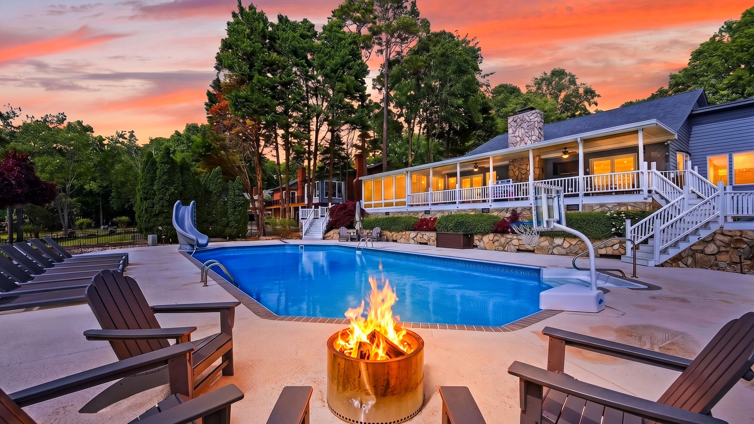 Lakefront Home + Saltwater Pool + Slide | Private Dock, Fire Pit | Sip, Sip Away - Lake Norman, NC