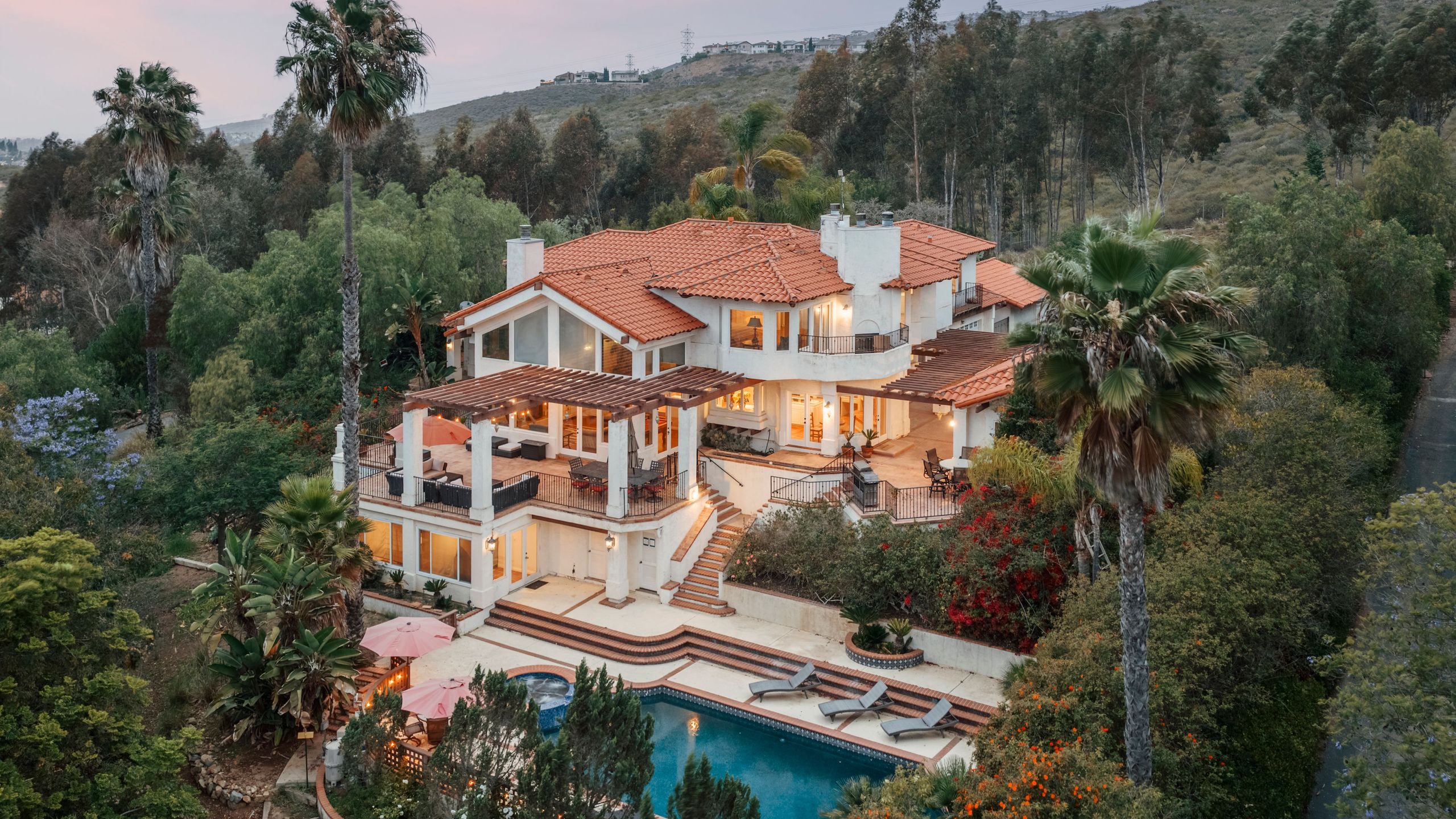 Expansive Outdoor Oasis With Pool And Tennis Court - Elegant Retreat - San Diego, CA